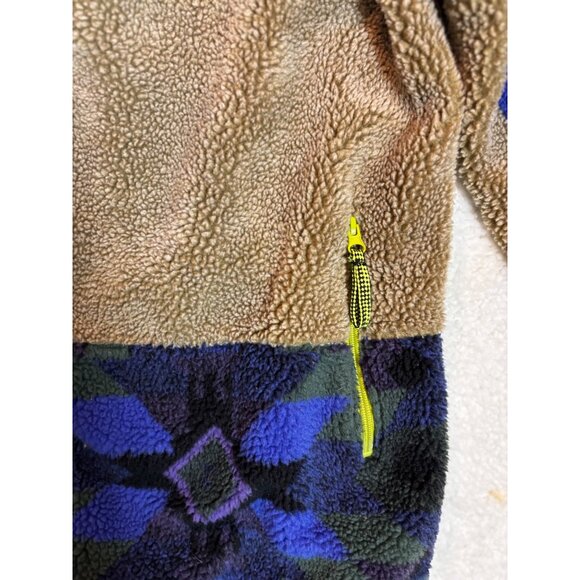 Urban Outfitters Sherpa Fleece Jacket With Aztec Pattern & Neon Zippers - Picture 5 of 16